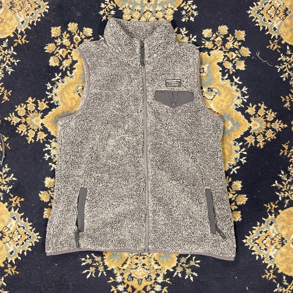 Grey sherpa womens ll bean vest